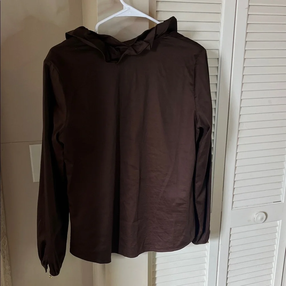 Elizabeth McKay Chocolate Ruffled Blouse - Picture 4 of 4